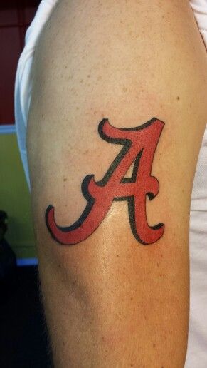 Alabama Football Logo, Alabama Tattoos, Dog Tags Tattoo, Football Tattoo, Alabama A, Alabama Football Roll Tide, Alabama Travel, Alabama Roll Tide, Memorial Tattoo