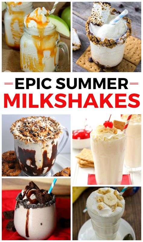 19 of The Most Epic Milkshake Recipes Summer Milkshakes, Yummy Milkshake Recipes, Milkshake Recipe Easy, Best Milkshakes, Milkshake Recipe, Milkshake Recipes, Jello Shots, Shake Recipes, Frozen Drinks