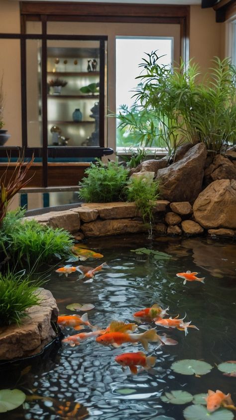 Create a calming oasis in your home with these indoor pond ideas for small living rooms Get inspired with small design ideas for living rooms DIY garden plants aquatic turtle tank ideas Koi and turtle concepts Transform your space into a peaceful retreat with these creative indoor pond ideas Indoor Goldfish Pond, Koi Fish Tank Indoor, Small Koi Pond Ideas, Aquatic Turtle Tank Ideas, Indoor Turtle Pond, Indoor Pond Ideas, Aquatic Turtle Tank, Ideas For Small Living Rooms, Turtle Tank Ideas