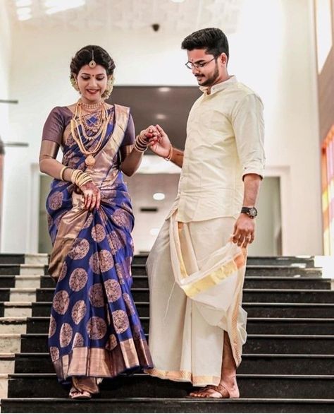 Tamilnadu Traditional Dress, Tamil Groom Outfit, South Indian Groom Outfit For Men Dhoti, Kerala Groom Outfit Hindu, Kerala Marriage, Traditional Dress Men, Ethnic Wear Men, Saree Dhoti, Register Marriage