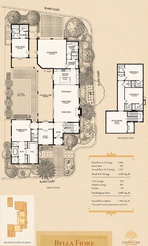 Master Suite With Private Courtyard, Courtyard Floorplan, Small Courtyard House Plans, Small Courtyard House, Tuscan Floor Plans, Riad Floor Plan, Courtyard With Pool, Spanish Ranch Style Homes, Hacienda Floor Plans