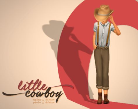 Sims 4 Cowboy Cc, Sims 4 Decades Challenge, Suspenders For Boys, Play Sims, Little Cowboy, Sims 4 Characters, Sims 4 Collections, Sims4 Cc, Sims 4 Cas