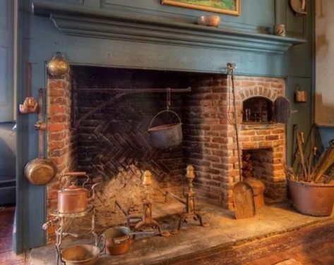 Kitchen Sitting Area, Fireplace Cooking, Moore House, Bluestone Patio, Gambrel Roof, Farm House Colors, Wide Plank Flooring, Pine Floors, Grand Homes