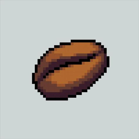 Coffee Bean Character, Coffee Pixel Art, Coffee Bean Illustration, Icon For Website, Pixel Art Games, 8 Bits, Coffee Bean, 8 Bit, Coffee Beans