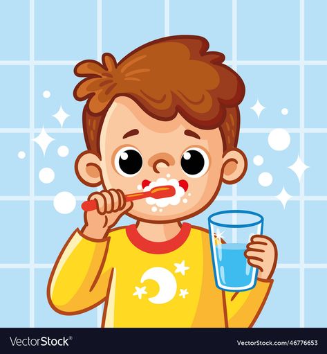 Teeth Vector, Brush Illustration, Teeth Brush, Brush Teeth Kids, Brushing, The Bathroom, Preschool Activities, Cartoon Styles, Png Images