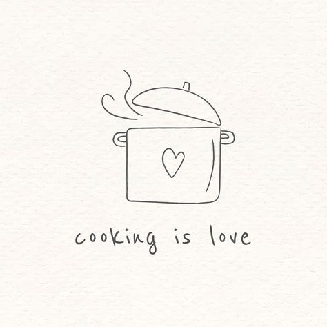 Cooking Pot Drawing, Drawing Ideas For Boyfriend, Cooking Tattoo, Cooking Drawing, Cooking Illustration, Cooking Icon, Recipe Book Design, Cooking Logo, Recipe Book Diy