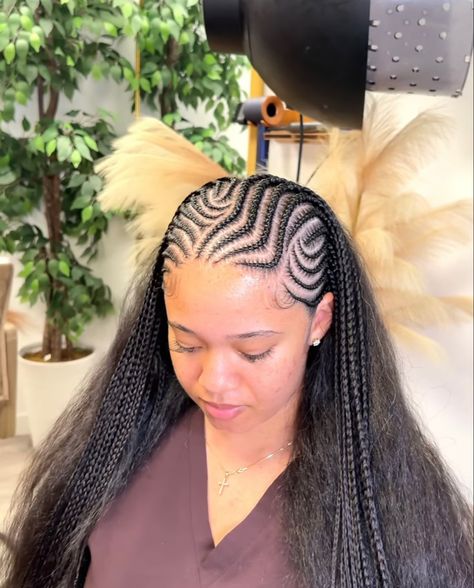 Cornrows With Box Braids, Women Cornrows, Hair Braid Designs, Hair Braid Patterns, Cornrows Natural Hair, Pretty Braids, Braided Hairstyles For Black Women Cornrows, Natural Hair Stylists, Feed In Braids Hairstyles