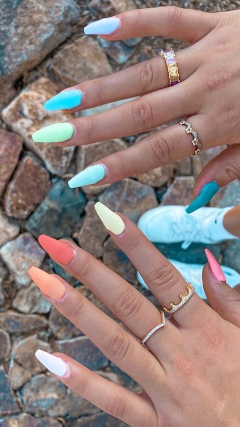 Mya Benway, Colourful Acrylic Nails, Nails After Acrylics, Florida Nails, Nails For Summer, Pastel Nails Designs, Simple Acrylic Nails, Gel Nail Colors, Summer Acrylic Nails