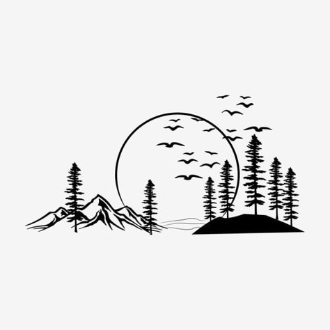 nature,hills,mountain,nature and hills,nature and mountains,mountain vector,nature vector,cartoon mountains Simple Nature Scene Drawing, Easy Drawings Nature, Mountain Scene Drawing, Hills Drawing, Nature Line Drawing, Mountain Drawing Simple, Cartoon Mountains, Nature Vector Illustration, Mountain Outline