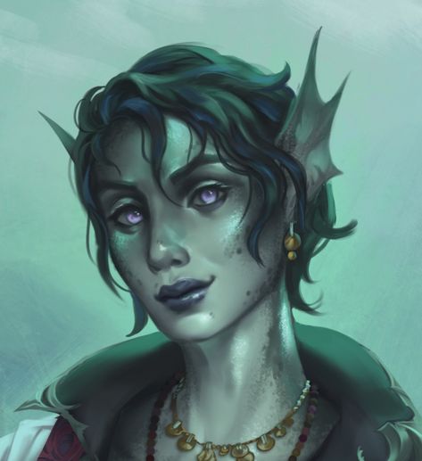 Triton Druid Dnd, Siren Dnd Character, Dnd Triton Female, Sea Elf Dnd, Water Genasi Female, Sea Elf Female Dnd, Dnd Mermaid, Dnd Triton, Triton Dnd