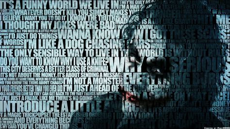 Joker's Quotes by Ronnie8886.deviantart.com on @deviantART Batman Joker Quotes, Joker Quotes Wallpaper, 4k Ultra Hd Wallpapers, Typographic Portrait, Batman Joker Wallpaper, Typography Wallpaper, 1366x768 Wallpaper, Batman Quotes, Joker Wallpaper