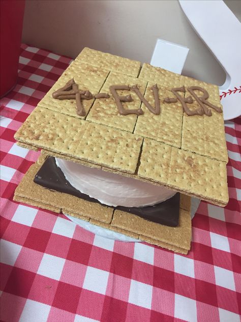 Sandlot party - giant s'more cake! Sandlot Birthday Party Cake, Sandlot Theme Party, Sandlot Birthday Cake, Sandlot Cake, Sandlot Birthday Party, Sandlot Party, Sandlot Quotes, Sandlot Birthday, Cake Bday