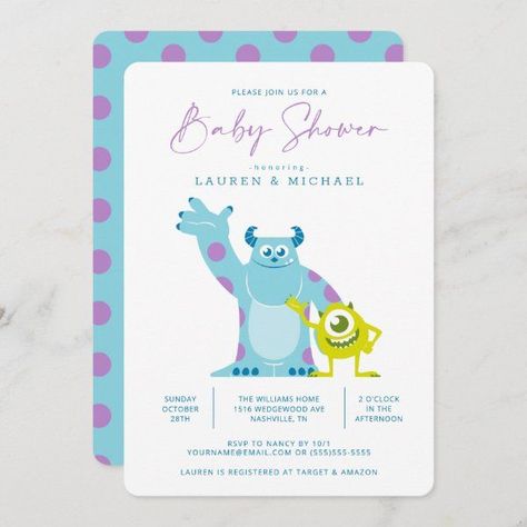 Monsters Inc 1st Birthday, Monsters Inc Nursery, Monsters Inc Invitations, Monsters Inc Baby Shower, Monsters Inc Baby, Monster Baby Showers, Unique Baby Shower Themes, Monster Inc Birthday, Disney Baby Shower