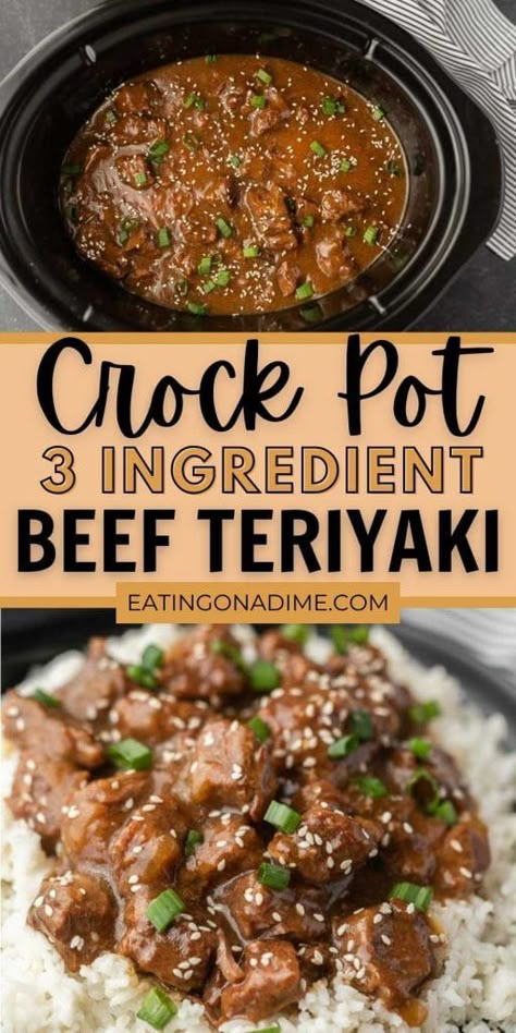 Teriyaki Beef Recipe, Beef Teriyaki Stir Fry, Beef Teriyaki Recipe, Crock Pot Stew Meat Recipes, Crock Pot Beef Tips, Beef Stew Meat Recipes, Beef Teriyaki, Teriyaki Stir Fry, Crockpot Steak