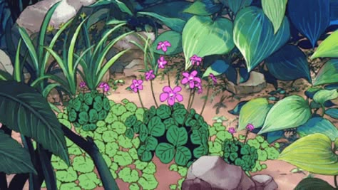 Aesthetic Plants, Plant Aesthetic, Forest Flowers, Aesthetic Gif, Green Aesthetic, Cute Gif, Anime Background, Anime Scenery, Pretty Pictures