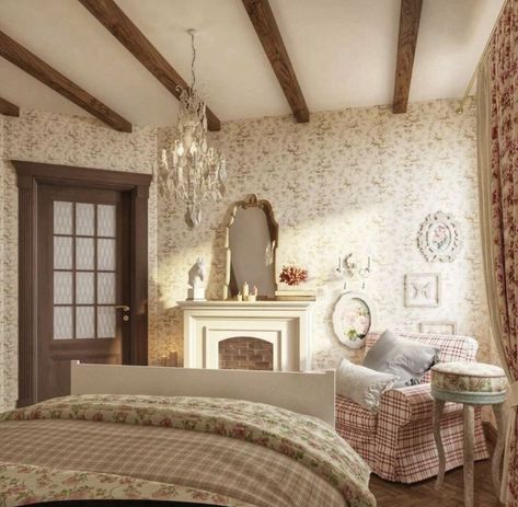 English Victorian Cottage, Victorian Cottage Bedroom Ideas, English Cottage Guest Bedroom, English Country House Interior Bedroom, Vintage Fairytale Bedroom, Victorian Styled Bedroom, Vintage Victorian Home Decor, Victorian Style Rooms Bedrooms, Victorian Cottagecore House Interior