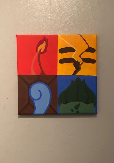 Pokemon canvas Pokémon Painting Ideas, Pokemon Easy Painting, Simple Pokemon Painting, Pokemon Painting Ideas, Pokemon Canvas Painting Easy, Pokémon Painting, Pokémon Canvas, Pokemon Canvas Painting, Pokemon Art Canvas