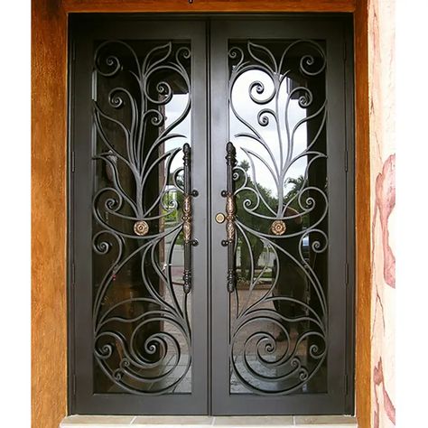 Oem Double Wrought Iron Front Doors Main Entrance Double Security Doors Exterior Entrance Stainless Steel And Iron Security Door - Buy Iron Security Doors,Main Entrance Double Security Doors,Security Doors Exterior Entrance Product on Alibaba.com Ornamental Iron Work, Wrought Iron Glass Door, Wrought Iron Security Doors, Iron Security Doors, Wrought Iron Entry Doors, Wrought Iron Front Door, Impact Doors, Iron Front Door, Iron Entry Doors