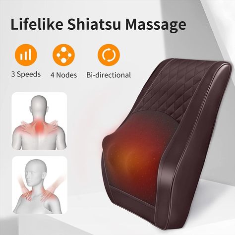 Back Massager Neck Massager with Heat, 3D Kneading Massage Pillow for Pain Relief, Massagers for Neck and Back, Shoulder, Leg, Gifts for Men Women Mom Dad, Stress Relax at Home Office and Car Neck And Back Massager, Massage Pillow, Electric Massager, At Home Office, Deep Massage, Neck Pain Relief, Back Massager, Shiatsu Massage, Leg Pain