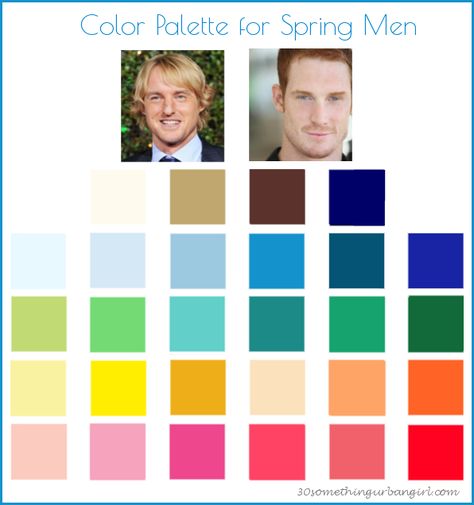 Color Palette for Spring Men Light Spring Men, Palette Spring, Seasonal Color Palette, 30 Something, Soft Summer Color Palette, Light Spring Colors, Clear Spring, Spring Color Palette, Spring Palette