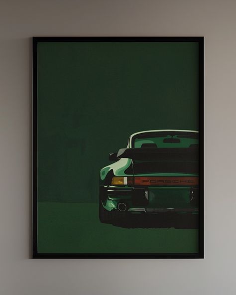 F1 Art Paintings, Ferry Porsche, Porsche Artwork, Porsche Painting, Porsche Print, Green Porsche, Porsche Art, Close Up Art, Iconic Paintings