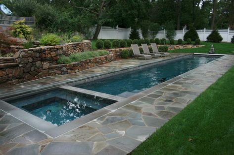 Lap Pools for Narrow Yards | Landscaping Ideas and Hardscape Design | Lap pools for narrow yards Lap Pool Designs, Ideas De Piscina, Small Inground Pool, Pools For Small Yards, Indoor Pools, Small Swimming Pools, Small Pool Design, Small Pools, Lap Pool