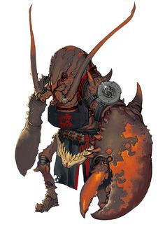 Lobster Monster, Characters Inspiration, Alien Concept Art, Monster Concept Art, Dungeons And Dragons Characters, Dnd Art, Fantasy Creatures Art, Fantasy Monster, Arte Inspo