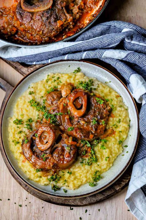 Ossobuco alla Milanese (Braised Veal Shanks) Milanese Recipe, Veal Shank, Make Your Own Pasta, Buttered Noodles, White Wine Sauce, Creamy Parmesan, Dutch Oven Recipes, Italian Recipes Authentic, Wine Sauce