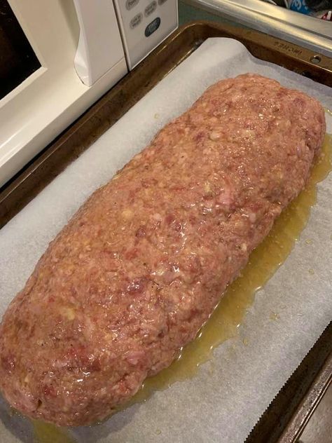 Amish Ham Loaf » Sweet & Tangy Brown Sugar Glaze - Amish365.com Ham Loaf Recipe Pineapple, Ham Loaf Glaze Brown Sugar, Ham Loaf Recipe Simple, Ham Loaf Glaze, Amish Ham Loaf Recipe, Ham Loaf Recipe, Amish Kitchen, Ham Balls, Amish Food