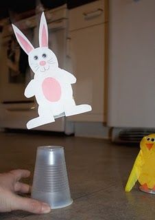 Jumping Bunny Craft, Hopping Bunny Craft, Arts And Crafts For Elementary, Tails Flying, Preschool Steam Activities, Crafts For Elementary Kids, Easter Classroom Decorations, School Easter Party, Bunny Jumping