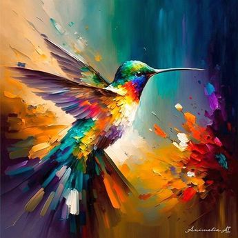 Spirit Animal Painting, Cool Abstract Paintings, Only In My Dreams, Sense Of Smell, Hummingbird Art, In My Dreams, Spirit Animals, Canvas Painting Designs, Art Animals