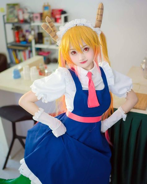 Kobayashi Dragon Maid, Miss Kobayashi, Chinese Cosplay, Watch Image, Dc Cosplay, Cosplay Cute, Dragon Maid, Maid Cosplay, Kobayashi San