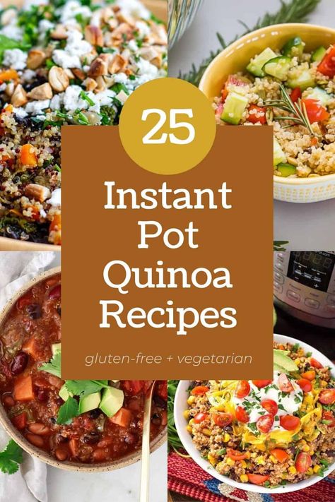 Looking for an easy pressure cooker quinoa dish to try? Take a look at this collection of Instant Pot Quinoa Recipes! All recipes are gluten-free, vegetarian and DELICIOUS.#instantpotquinoa #instantpotquinoarecipes Quinoa Instant Pot Recipes, Pressure Cooker Quinoa, Vegetarian Quinoa Recipes, Instant Pot Quinoa Recipes, Quinoa Soup Recipes, Quinoa Side Dish, Moroccan Chicken Recipe, Instant Pot Quinoa, Edamame Recipes