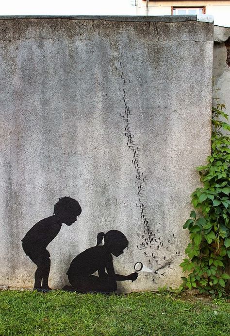 Pejac recently spent some time in Paris, France where he worked his way through a couple of new street pieces including the above piece whic..., via streatnews.net Street Art News, Street Art Banksy, Sidewalk Art, Banksy Art, Urban Street Art, Fence Art, 3d Street Art, Amazing Street Art, Murals Street Art