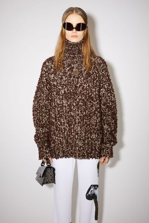 Madewell Fall, Acne Studios Sweater, Tweed Sweater, Brown Jumper, Tweed Yarn, Fashion Knitwear, Ski Chalet, Wool Jumper, Knitwear Fashion