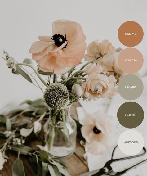 Muted Earth Tone Color Palette Wedding, Sage Wedding Colour Palettes, Spring Neutral Color Palette Wedding, Wedding Color Schemes For March, Natural Wedding Palette, Neutral Floral Color Palette, Wedding Color Palette August, September Wedding Ideas Color Palettes, Spring Earth Tone Wedding