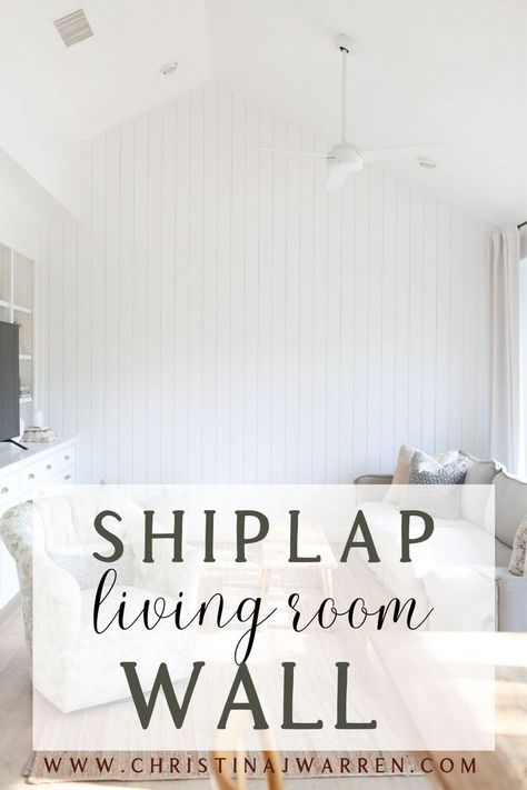 This pin is about my shiplap living room wall design. This shiplap wall accent wall is a great way to change up your living room decor and living room design. White Accent Wall, White Shiplap Walls, Shiplap Living Room, Shiplap Wall Ideas, Vertical Shiplap, Shiplap Wall Diy, Shiplap Walls, White Shiplap Wall, Shiplap Accent Wall