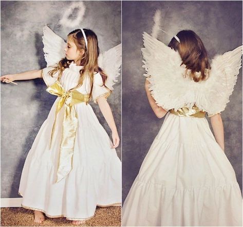 Kids Angel Costume, Disney Costumes Diy, Diy Fairy Wings, Angel Wings Art, African Print Clothing, Christmas Shoot, Angel Costume, Fairy Dresses, Christmas Play