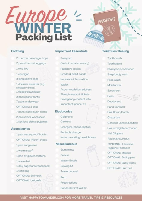 Here's the ONLY Packing List You Need for Winter in Europe 4 Day Packing List Winter, 10 Days In Europe Packing Winter, Winter Style Europe, Chamonix France Winter Outfits, Packing List Winter Vacation, 7 Day Trip Packing List Winter, 1 Month Packing List Winter, One Month Packing List Europe Winter, Packing List For 2 Weeks In Europe