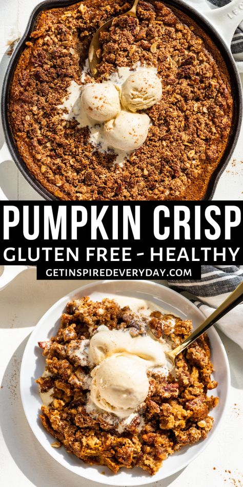 Pumpkin Crisp Recipe, My Dairy, Gluten Free Pumpkin Recipes, Paleo Friendly Desserts, Pumpkin Streusel Muffins, Paleo Pumpkin Pie, Pumpkin Crisp, Healthy Treats Recipes, Dairy Free Pumpkin