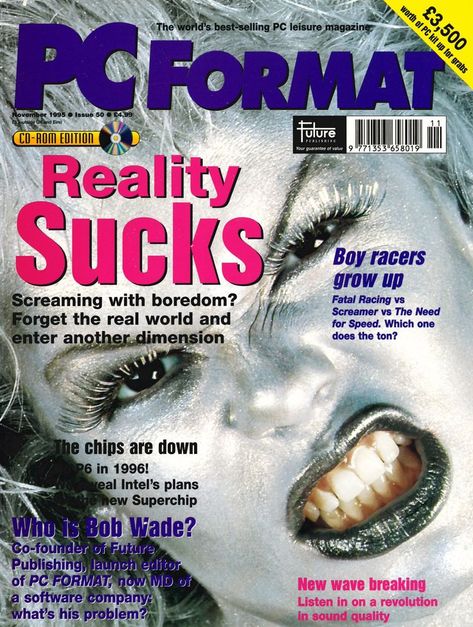 Uk Tech magazine Pc Format. (November 1995) High Times Magazine, Tech Magazine, Tech Magazines, Magazine Covers, The Real World, Magazine Cover, Skateboard, Poster Design, Product Launch