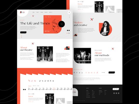 Musicals Theatre Landing Page by Mihail Solomatin for Fireart Studio on Dribbble Theatre Design, Poster Layout, Web Layout, Landing Page Design, Web Design Inspiration, Musical Theatre, Page Design, Ui Design, Landing Page