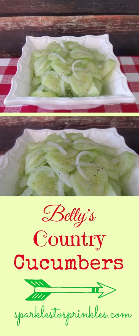 Betty's Country Cucumbers, passed down for many generations.  Perfected long ago and absolutely EASY & delish! Salad Boards, Squirrel Recipe, Vinegar Cucumbers, Cucumber Salsa, Cucumbers And Onions, Cucumber Recipes Salad, Cucumber Recipes, Cucumber Salad, Veggie Dishes