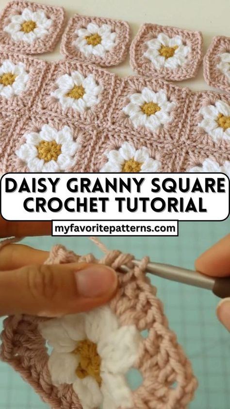 Learn how to crochet the beautiful and vibrant Daisy Granny Square with our step-by-step tutorial. Get tips and tricks on choosing the right materials, using basic stitches, and finishing your granny square. Perfect for both beginner and experienced crocheters. Crochet Granny Square Beginner, Granny Square Patterns, Daisy Granny Square, Granny Square Pattern Free, Granny Square Häkelanleitung, Crochet Granny Square Tutorial, Granny Square Tutorial, Tops Pattern, Granny Square Crochet Patterns Free