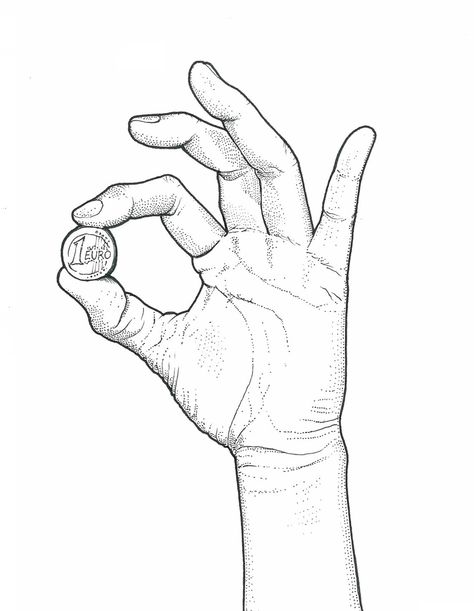 Hand holding a coin (by Gualter Amaro) Hand Holding Coin Reference, Hand Holding Eyeball Drawing, Holding Ciggerate Reference Pose Drawing, Holding Coin Reference, Womans Hand Drawing, Hand Holding Ball Reference, Hand Holding Something Drawing, Hand Reference Holding Object, Holding Eyeball