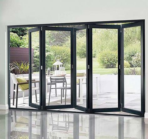 External Bifold Doors, Folding Doors Exterior, Glass Bifold Doors, Folding Patio Doors, Accordion Doors, Glass Doors Patio, Folding Glass Doors, Glass Installation, Sliding Glass Doors