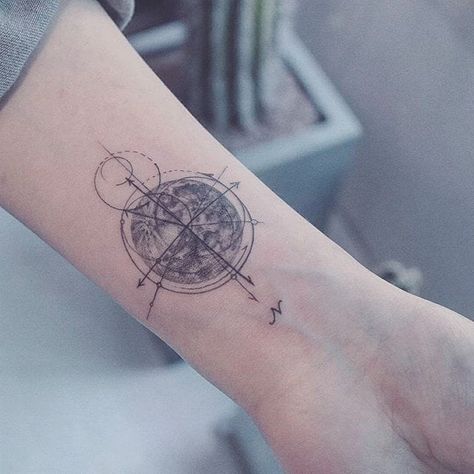 Tattoo uploaded by Joe • Compass. (via IG - baam.kr) #microtattoo #space #planet #moon #smalltattoo • Tattoodo Moon Compass Tattoo, Compass Tattoo, Tattoos And Piercings, Small Tattoos, Compass, Piercings, Tattoo Designs, Moon, Tattoos