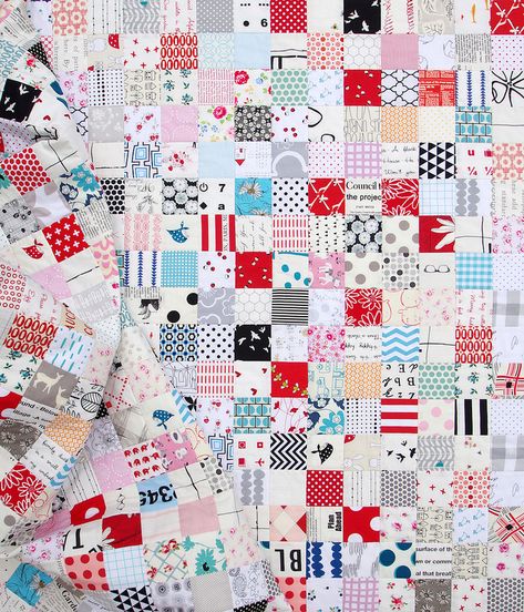 Checkerboard Quilts, Checkerboard Quilt Pattern, Checkerboard Border Quilt, Red Black And Grey Quilt Patterns, Scrappy Quilts Using 2 1/2 Inch Squares, Scrappy Checkerboard Quilts, Retro Quilt, 16 Patch Quilt, Red Pepper Quilts