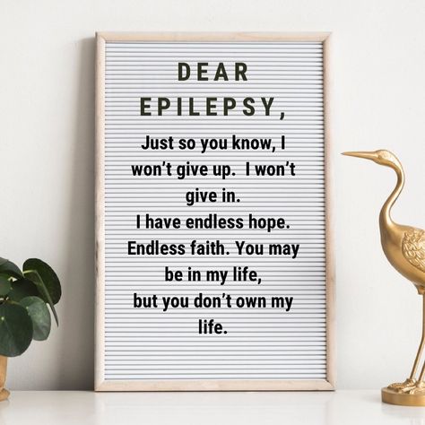 Epileptic Quotes, Seizures Quotes, Take It Day By Day, Seizures Awareness, Bookmark Ideas, It Day, Awareness Quotes, End The Stigma, Seize The Day