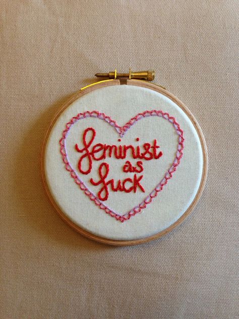 Want to smash the patriarchy? Of course you bloody do! This cute ass wall hanging is perfect for you, made to order in any colour thread you Feminist Crafts, Feminist Embroidery, Gifts To Make, The Patriarchy, Feminist Gift, Cross Stitch Funny, No Rain, Arte Inspo, Sewing Embroidery Designs